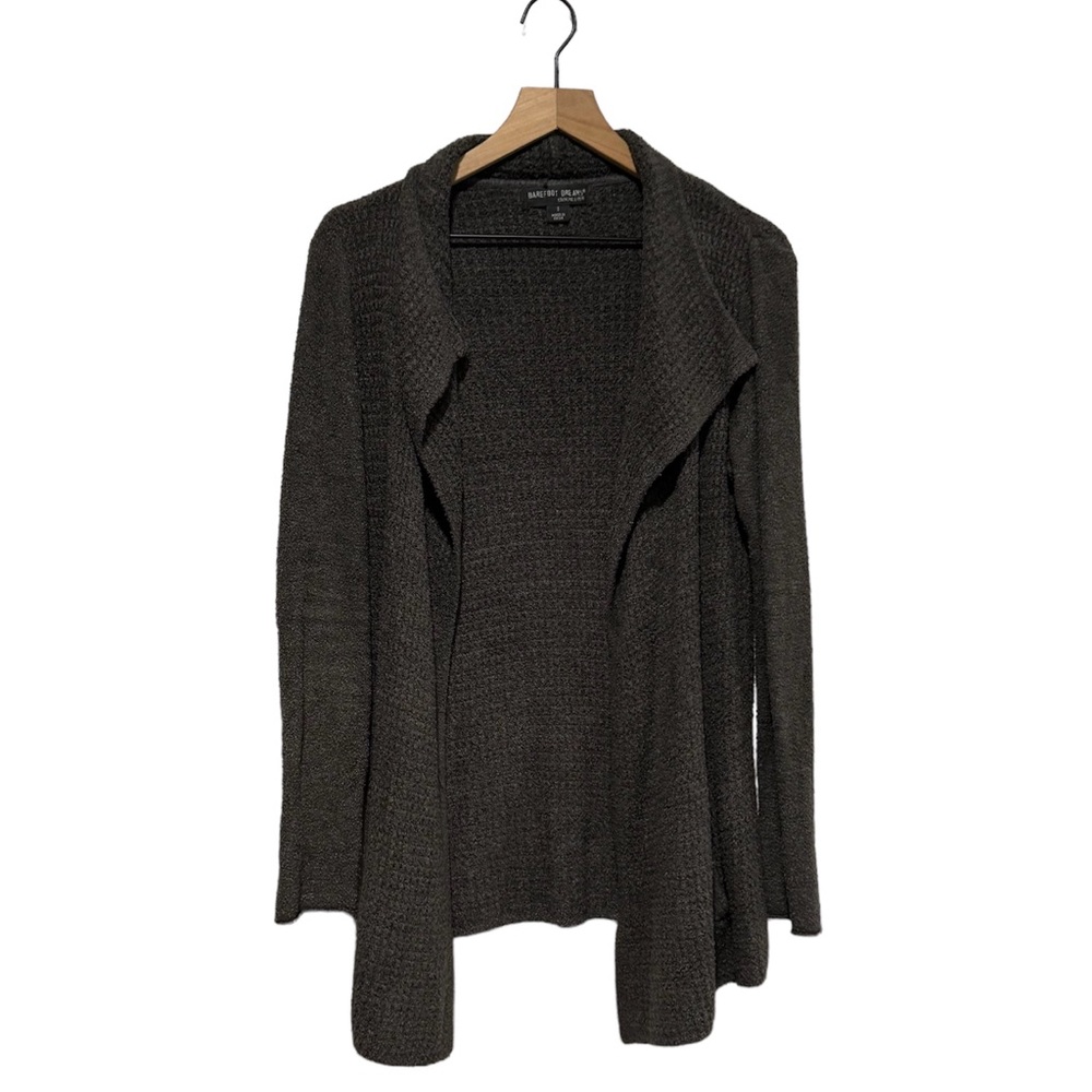 BAREFOOT DREAMS Cozychic Lite Coastal Cardi Open Front Dark Gray Cardigan